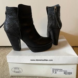 Steve Madden, RoadRuna black leather boots, size 7.5